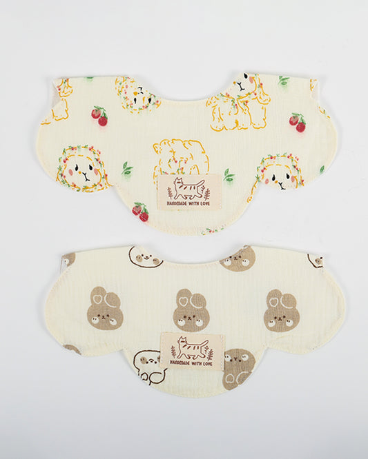 nuluv 100% Cotton Muslin Baby Bib-Pack of 2-Snap Button-Multicolor-0 to 24M