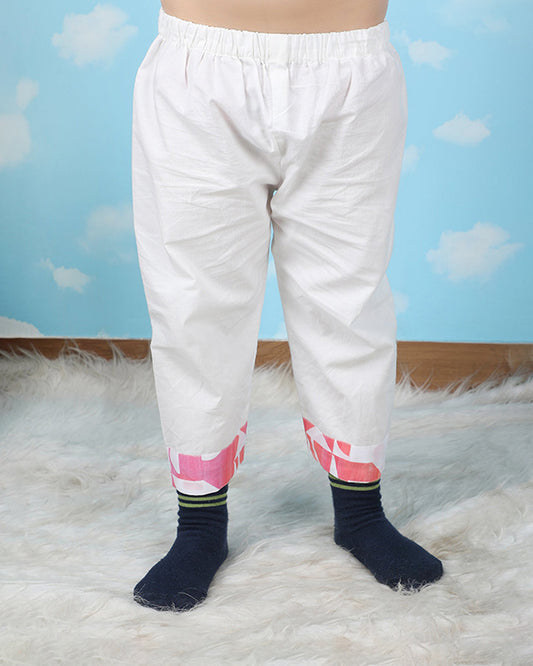 Polka Tots Peach Nightsuit-Geometric Print-Cotton-For Infants