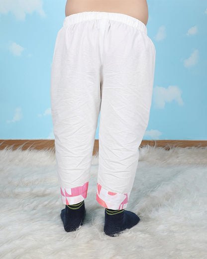 Polka Tots Peach Nightsuit-Geometric Print-Cotton-For Infants