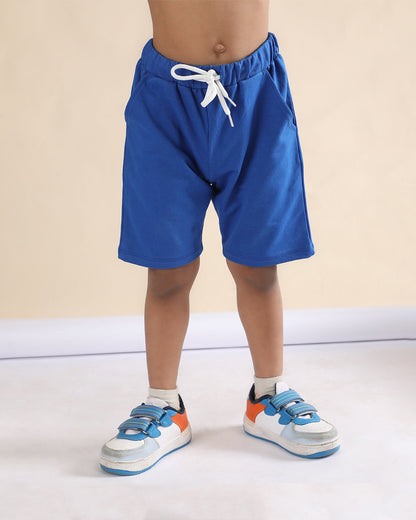 Polka Tots Blue T-shirt & Shorts Set-Scooter Gang-Cotton-For Infants
