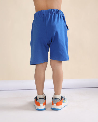 Polka Tots Blue T-shirt & Shorts Set-Scooter Gang-Cotton-For Infants