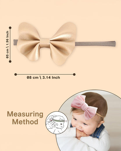 Polka Tots Multidesign Headband Set-Solid-Cotton-Pack of 10-For Infants