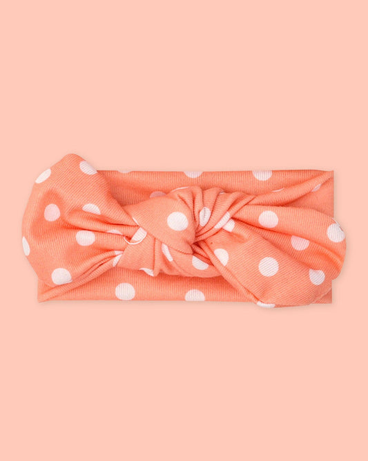 Polka Tots Orange & White Headband Set-Printed-Cotton-Pack of 3-For Infants