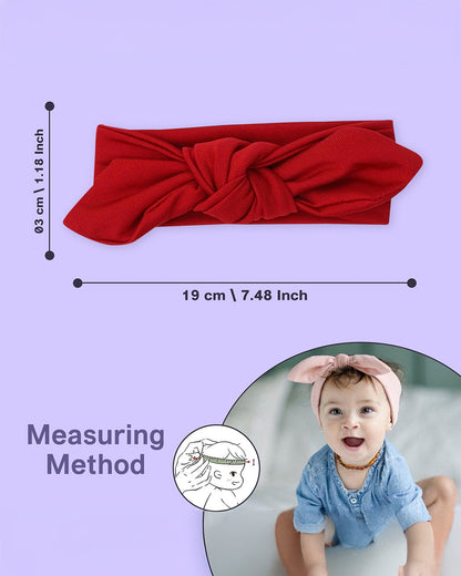 Polka Tots Red, White & Cream Headband Set-Printed-Cotton-Pack of 3-For Infants