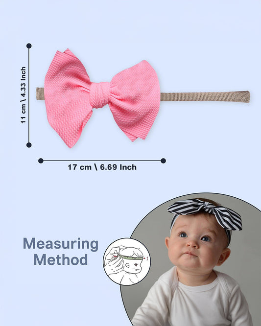 Polka Tots Pink & White Headband Set-Solid-Cotton-Pack of 3-For Infants