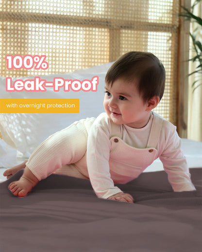 nuluv Mattress Protector-Ultra-Absorbent & Wrinkle free-100% Leak-Proof with Overnight Protection-Grey-For Infants