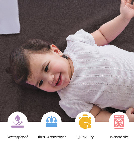 nuluv Mattress Protector-Ultra-Absorbent & Wrinkle free-100% Leak-Proof with Overnight Protection-Grey-For Infants