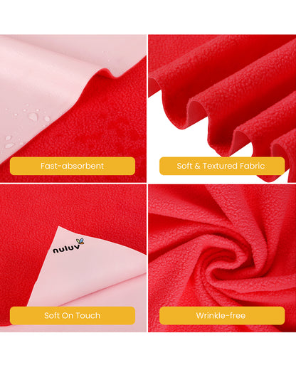 nuluv Mattress Protector-Ultra-Absorbent & Wrinkle free-100% Leak-Proof with Overnight Protection-Red-For Infants
