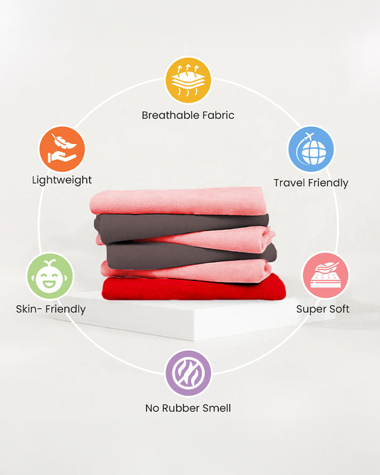 nuluv Mattress Protector-Ultra-Absorbent & Wrinkle free-100% Leak-Proof with Overnight Protection-Red-For Infants