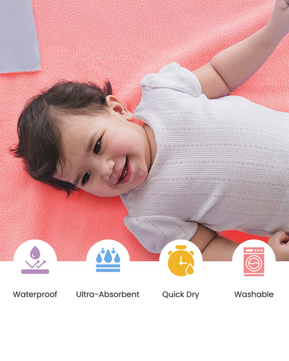 nuluv Mattress Protector-Ultra-Absorbent & Wrinkle free-100% Leak-Proof with Overnight Protection-Peach-For Infants