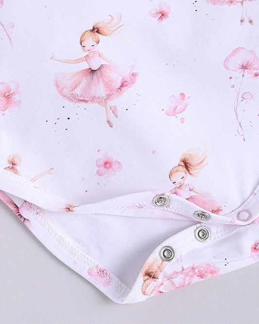 Cot & Candy Baby Pink Frill Bodysuit-Ballerina-Organic Cotton-For Infants