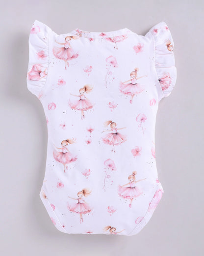 Cot & Candy Baby Pink Frill Bodysuit-Ballerina-Organic Cotton-For Infants