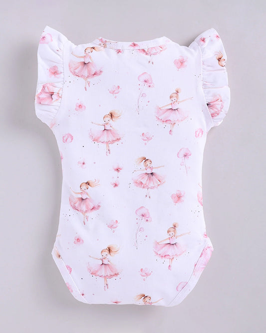 Cot & Candy Baby Pink Frill Bodysuit-Ballerina-Organic Cotton-For Infants