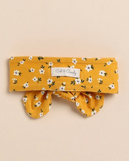 Cot & Candy Baby Mustard Headband-Floral-Organic Cotton-For Infants