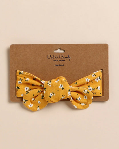Cot & Candy Baby Mustard Headband-Floral-Organic Cotton-For Infants