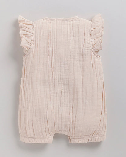 Cot & Candy Baby Petal Pink Romper-Solid-Organic Muslin-For Infants