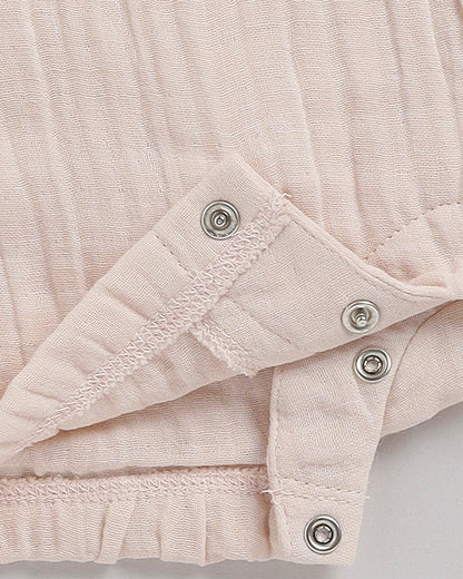 Cot & Candy Baby Petal Pink Romper-Solid-Organic Muslin-For Infants