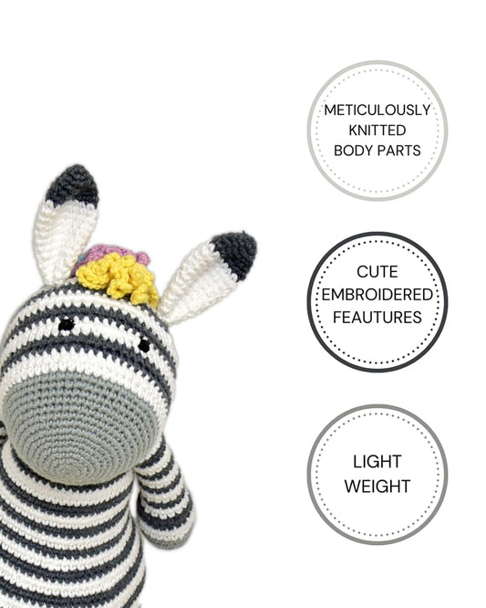 Happy Threads Ziggy Zebra Soft Toy-Easily Washable-Plush Cuddly Toy For Newborn