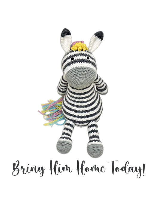 Happy Threads Ziggy Zebra Soft Toy-Easily Washable-Plush Cuddly Toy For Newborn