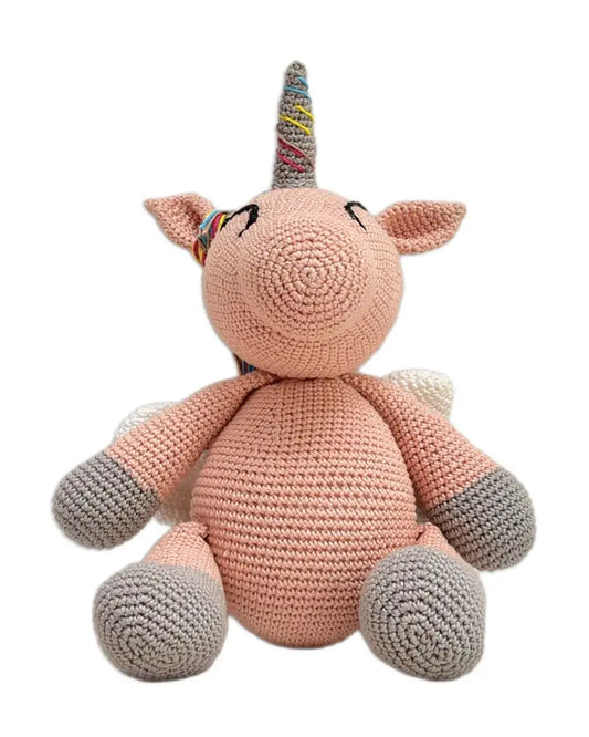 Happy Threads Bubblegum Unicorn Soft Toy-Easily Washable-Plush Cuddly Toy-6M+