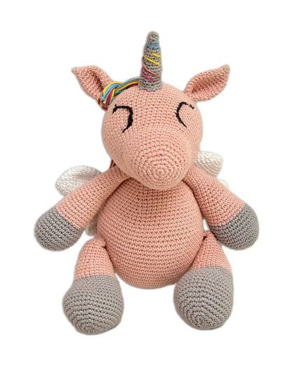 Happy Threads Bubblegum Unicorn Soft Toy-Easily Washable-Plush Cuddly Toy-6M+