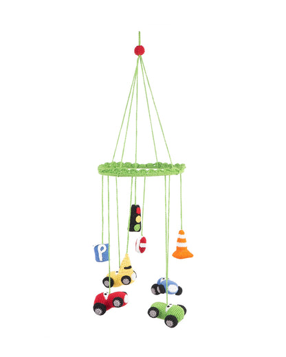 Happy Threads Amigurumi Traffic Mania Cot Mobile-Handcrafted Crochet-Multicolor