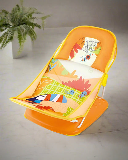 Mastela Deluxe Baby Bather-With 3 Position Recline & Padded Head Rest-0 to 6M-Orange