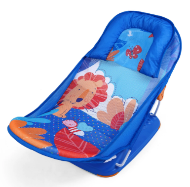 Mastela Deluxe Baby Bather-With 3 Position Recline & Padded Head Rest-0 to 6M-Turtle & Fish