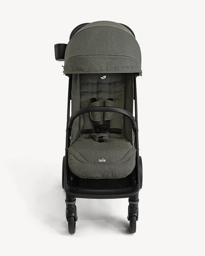 Joie Nutmeg Cabin Friendly Stroller-One Hand Fold-Near Flat Reclining Seat-Car Seat Compatible-2 Years Warranty-For 0 to 4Y (Upto 22 Kg)-Evergreen