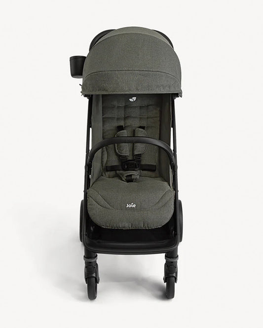 Joie Nutmeg Cabin Friendly Stroller-One Hand Fold-Near Flat Reclining Seat-Car Seat Compatible-2 Years Warranty-For 0 to 4Y (Upto 22 Kg)-Evergreen