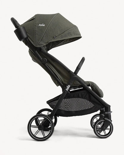 Joie Nutmeg Cabin Friendly Stroller-One Hand Fold-Near Flat Reclining Seat-Car Seat Compatible-2 Years Warranty-For 0 to 4Y (Upto 22 Kg)-Evergreen