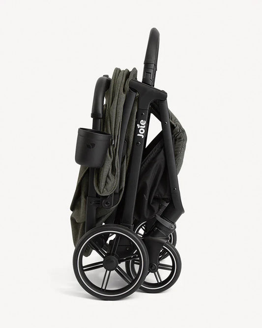 Joie Nutmeg Cabin Friendly Stroller-One Hand Fold-Near Flat Reclining Seat-Car Seat Compatible-2 Years Warranty-For 0 to 4Y (Upto 22 Kg)-Evergreen