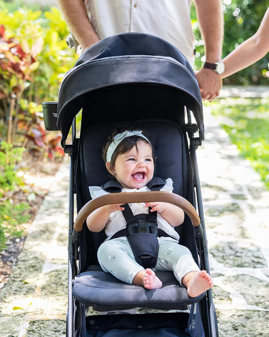 Joie Nutmeg Cabin Friendly Stroller-One Hand Fold-Near Flat Reclining Seat-Car Seat Compatible-2 Years Warranty-For 0 to 4Y (Upto 22 Kg)-Evergreen