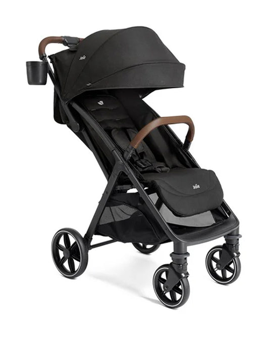 Joie Nutmeg Cabin Friendly Stroller-One Hand Fold-Near Flat Reclining Seat-Car Seat Compatible-2 Years Warranty-For 0 to 4Y (Upto 22 Kg)-Shale
