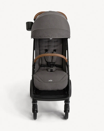 Joie Nutmeg Cabin Friendly Stroller-One Hand Fold-Near Flat Reclining Seat-Car Seat Compatible-2 Years Warranty-For 0 to 4Y (Upto 22 Kg)-Thunder