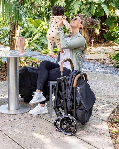 Joie Nutmeg Cabin Friendly Stroller-One Hand Fold-Near Flat Reclining Seat-Car Seat Compatible-2 Years Warranty-For 0 to 4Y (Upto 22 Kg)-Thunder