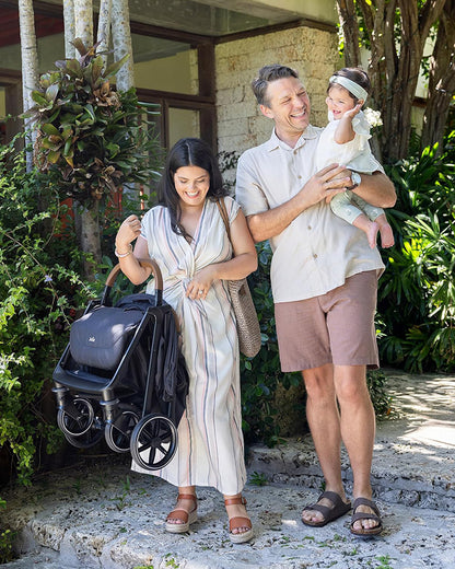 Joie Nutmeg Cabin Friendly Stroller-One Hand Fold-Near Flat Reclining Seat-Car Seat Compatible-2 Years Warranty-For 0 to 4Y (Upto 22 Kg)-Thunder