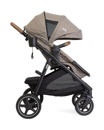 Joie Ginger LX Baby Stroller-Converts into Pramette (Carry Cot) With One Hand-Height Adjustable & Parent Handle Bar-Reversible & Flat Reclining Seat-2 Years Warranty-Pram For 0 to 4Y (Upto 22 Kg)-Mocha