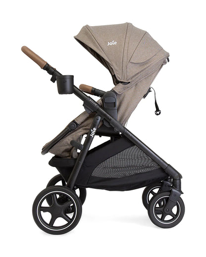 Joie Ginger LX Baby Stroller-Converts into Pramette (Carry Cot) With One Hand-Height Adjustable & Parent Handle Bar-Reversible & Flat Reclining Seat-2 Years Warranty-Pram For 0 to 4Y (Upto 22 Kg)-Mocha