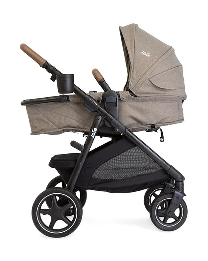 Joie Ginger LX Baby Stroller-Converts into Pramette (Carry Cot) With One Hand-Height Adjustable & Parent Handle Bar-Reversible & Flat Reclining Seat-2 Years Warranty-Pram For 0 to 4Y (Upto 22 Kg)-Mocha