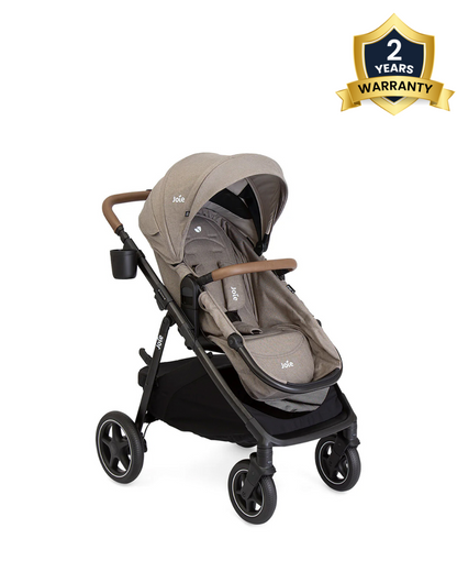 Joie Ginger LX Baby Stroller-Converts into Pramette (Carry Cot) With One Hand-Height Adjustable & Parent Handle Bar-Reversible & Flat Reclining Seat-2 Years Warranty-Pram For 0 to 4Y (Upto 22 Kg)-Mocha