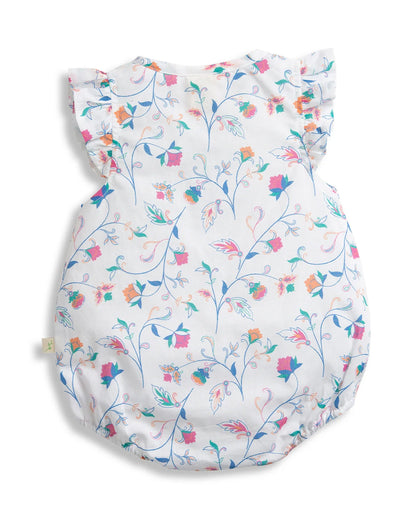 Tiny Twig White Bubble Romper-Floral Print-Organic Cotton-For Infants