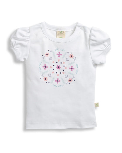 Tiny Twig White Top-Mandala-Organic Cotton-For Infants