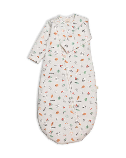 Tiny Twig Baby Sleeping Bag with Beanie-100% Organic Cotton-White-Autumn Harvest-For Infants