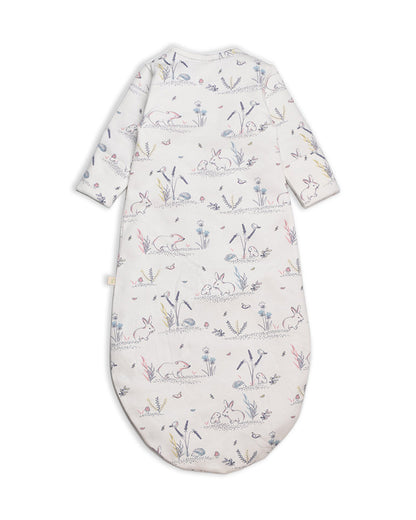 Tiny Twig Baby Sleeping Bag with Beanie-100% Organic Cotton-White-Hibernation-For Infants