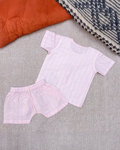 Bhaakur Pastel Pink Jhabla Set-Kind & Cool-GOTS Certified Organic Cotton-For Infants