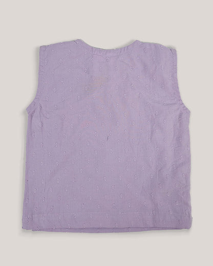 Keebee Lavender Kimono Jhabla-Sunflower Embroidered-Organic Cotton-For Infants