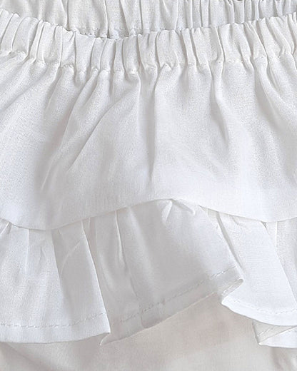 Keebee White Bloomers-Solid-Organic Cotton-For Infants