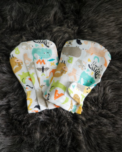 Keebee Multicolor Mittens-Animal Kingdom Printed-Organic Cotton-For Infants