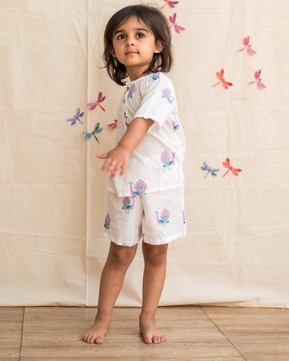 Mouse in The House T-shirt & Shorts Set-The Majestic Peacock-Cotton-For Infants